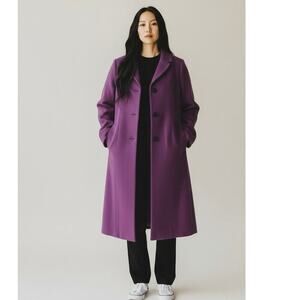 Kate Spade New York High Neck Long Maxi Wool Coat In Wild Bergamot Large NWT